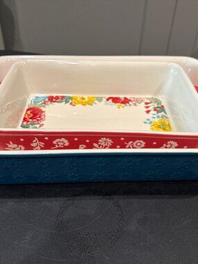 The Pioneer Woman Fancy Flourish 2-Piece Rectangular Ceramic Baker Set